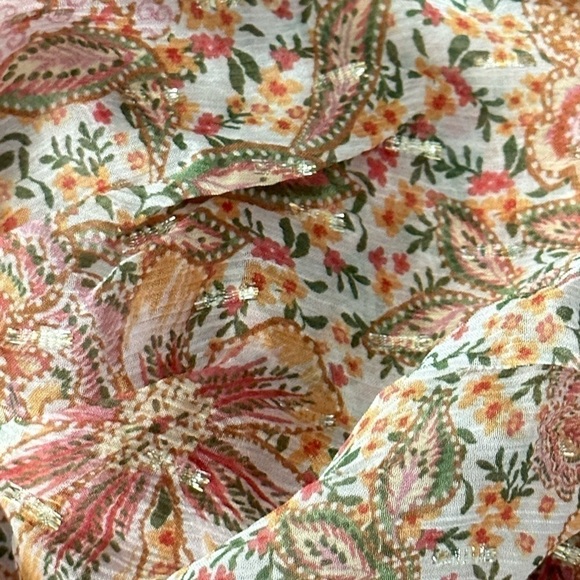 SHOSHANNA Aubrey metallic smocked puff sleeve mini dress size 4 - Picture 8 of 9